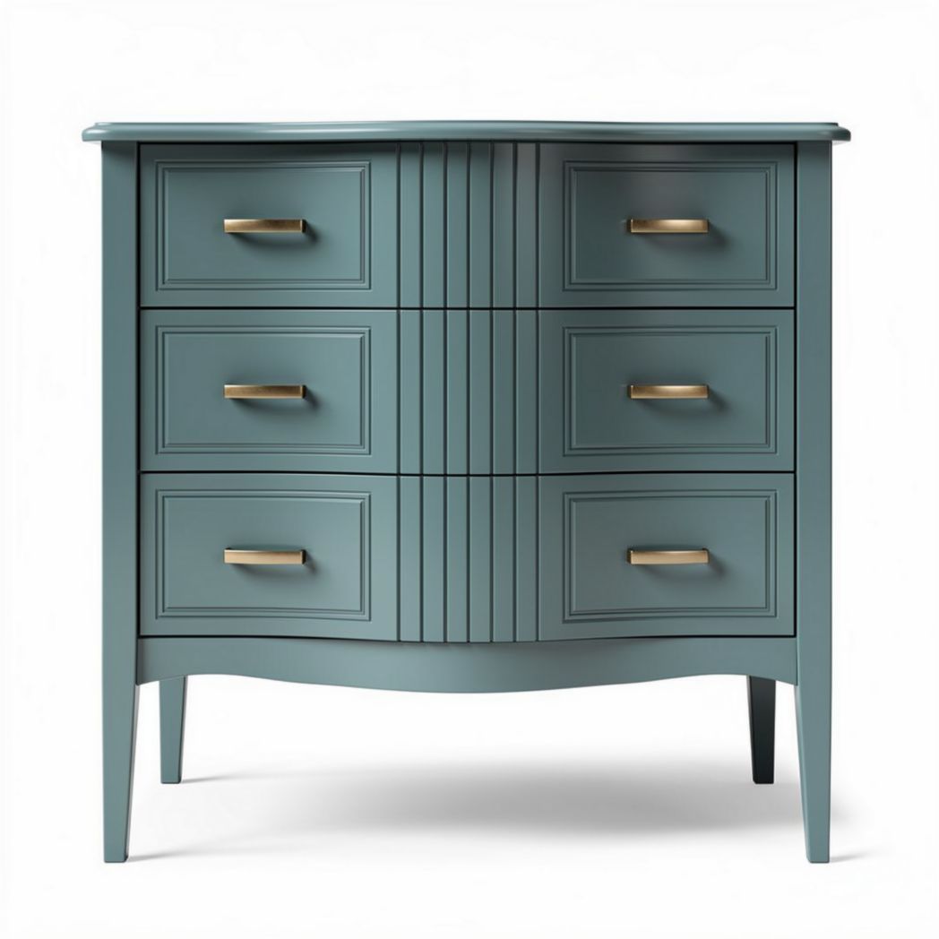 Ladenkast in groen met vier lades van hout 80 x 40 x 90cm