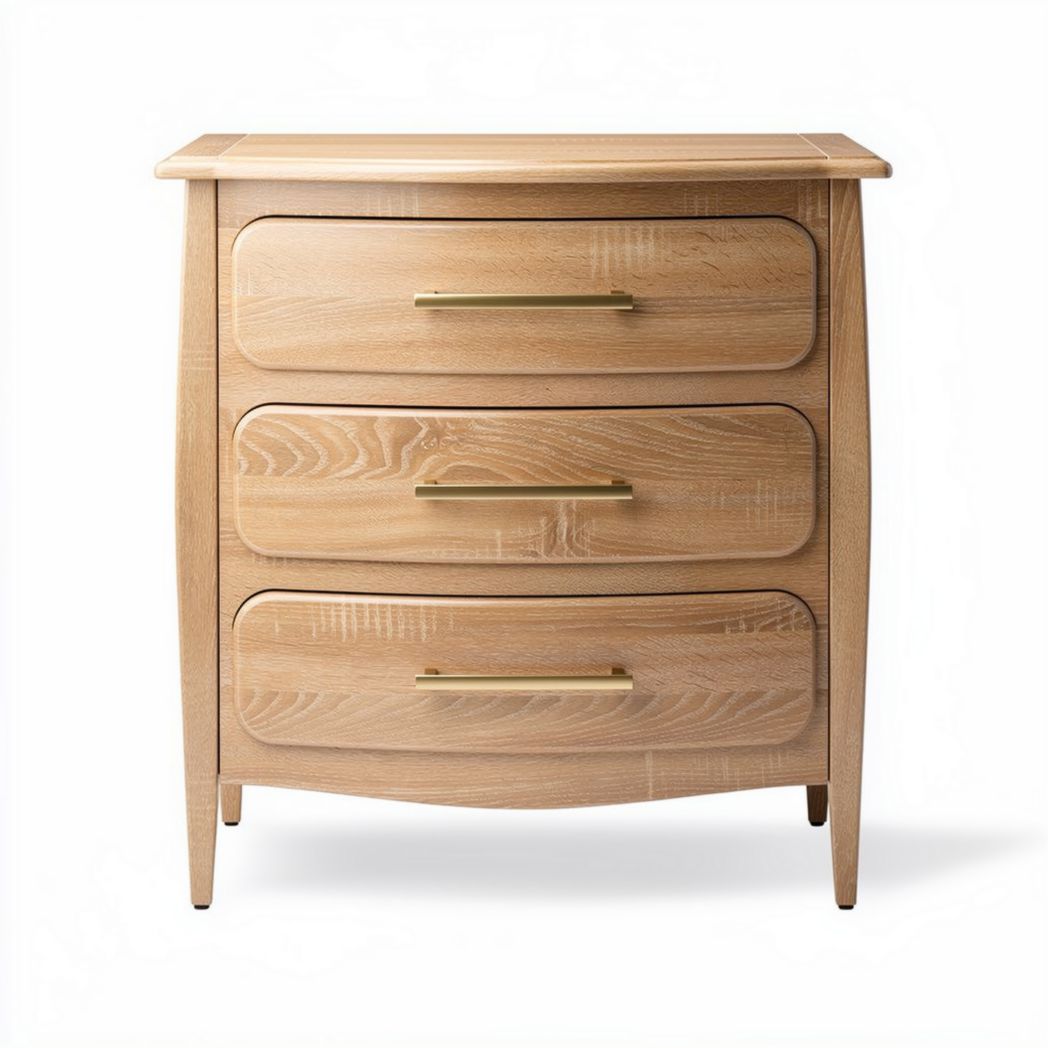 Ladenkast van hout met drie lades in lichtgrijze kleur 80 x 40 x 85cm