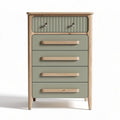 Ladenkast van hout met groene lades en een afmeting van 80 x 40 x 100cm