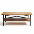 Salontafel van hout en metaal met een afmeting van 120 x 60 x 45cm