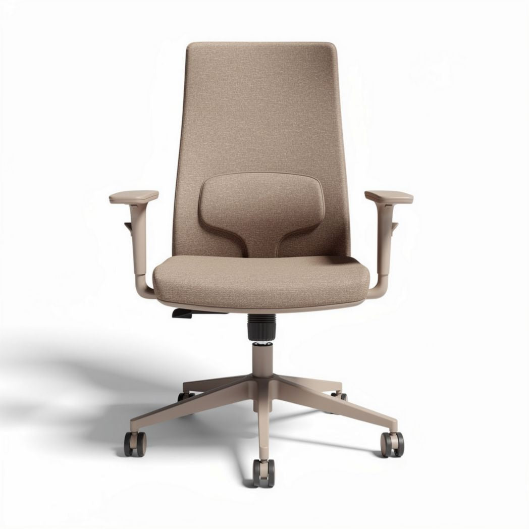 Ergonomische bureaustoel met stof bekleding in taupe 65 x 65 x 100cm
