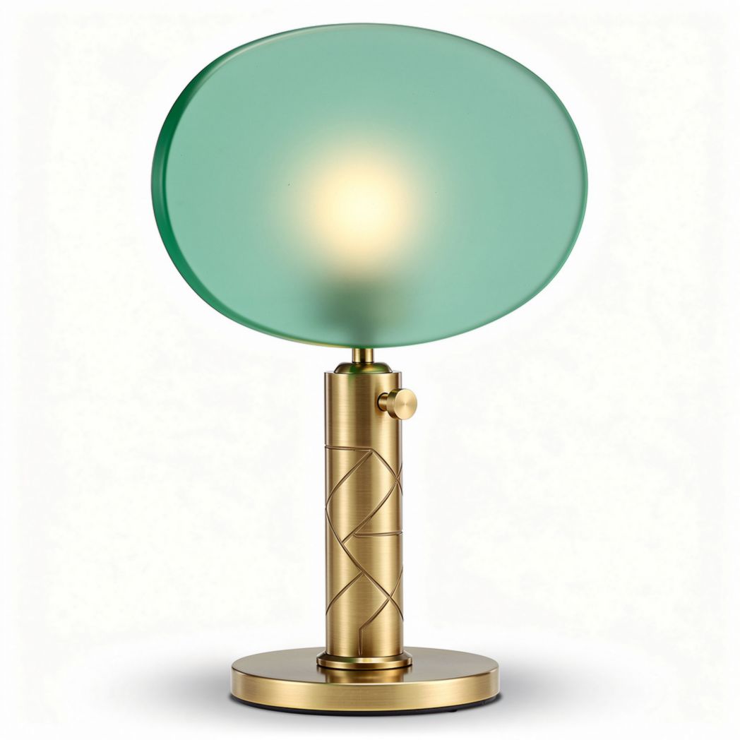 Glazen tafellamp met gouden basis en dimfunctie 20 x 10 x 30cm