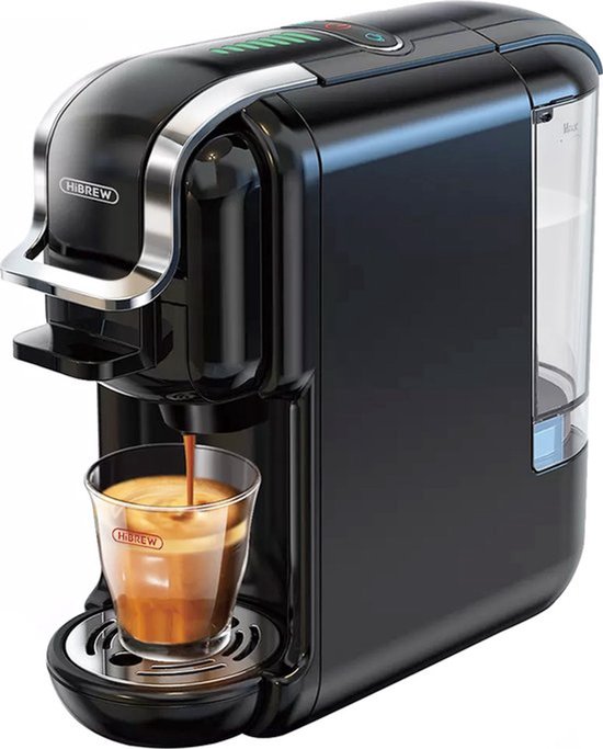 HiBrew 5 in 1 koffiezetapparaat - Senseo – Koffiemachine – Meerdere Capsules – Koffiepadmachine - Heet/Koud – 19Bar – 1450W – Zwart