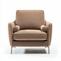 Fauteuil met armleuningen van stof in bruin met afmetingen 80 x 80 x 85cm