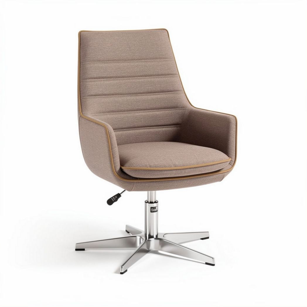 Bureau stoel van stof met verstelbare zithoogte in bruin 50 x 60 x 90cm