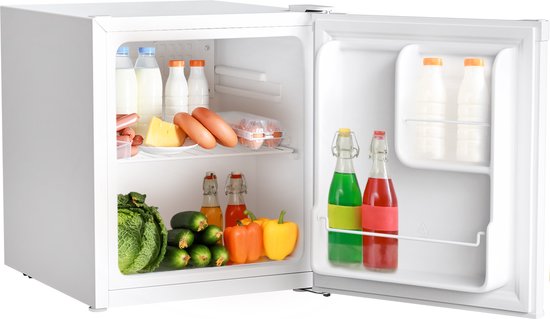 KitchenBrothers Mini Koelkast - 40L - Kleine ijskast - Minibar - Vrijstaand - Frigo - Compact - Zwart(Wit)