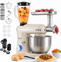 Vivid Green 2000W Keukenrobot - 6.2L - Alles-in-een Keukenmixer - Mixer met Mengkom - Keukenmachine - Gehaktmolen en Blender- Pastamachine – Creme(Creme)