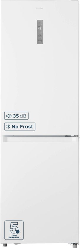 Inventum KV1850W No Frost energiezuinige koel-vriescombinatie - 185 cm hoog - 338 liter - Zeer stil: 35 dB - Superkoelen - Supervriezen - Energielabel C - Vrijstaand - Wit(Wit)