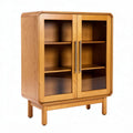 Houten vitrinekast met glazen deuren afmetingen 90 x 45 x 90 cm