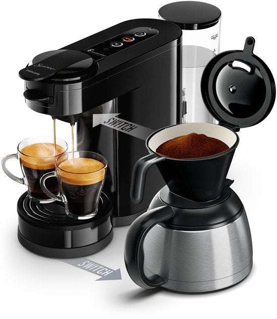 Philips Senseo Switch HD6592/60 - 2-in-1-koffiezetapparaat met filterkoffie en koffiepads - Zwart(Zwart)