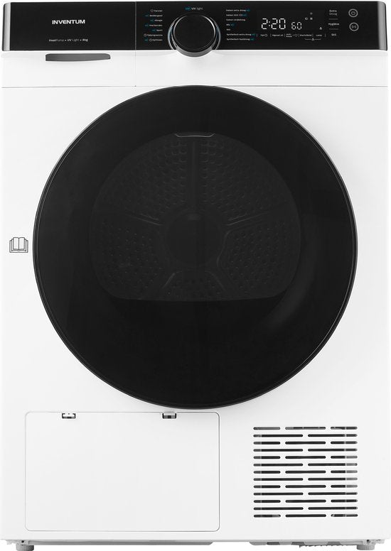 Inventum VDW8030W - Warmtepompdroger - 8kg - 14 programma's - UV-licht - 66 dB - Wasdroger - Wit(Wit - 8kg)
